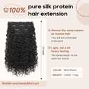 Flufymooz 4PC Clip in Hair Extensions, 14 Inch 100 Pure Protein Silk Short Hairpiece Deep Curly Wavy Hair Extensions Clip in Natural Soft Hairpiece for Women-Black Brown
