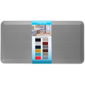 ComfiLife Anti Fatigue Floor Mat  3/4 Inch Thick Kitchen Mats for Floor, Standing Desk Mat, Kitchen Rug  Comfort at Home, Office  Durable  Stain Resistant  Non-Slip Bottom (24" x 70", Gray) (Grey)
