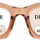 Bifocal Reading Glasses for Women Oversized Square Frame Clear Top Bifocal Readers for Women Blue Light Blocking Computer Readers with Spring Hinges (Champagne, 3.0)