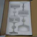 Qipecedm 4 Pcs Ribbed Coupe Glasses, 10 oz Vintage Coupe Glass Set, Unique Martini Glass, Classic Cocktail Galssware, Bar Drinking Glasses Set Pefect for Cocktail, Wine, Champagne & Gift