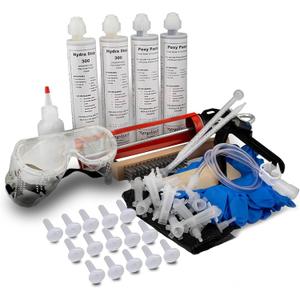 6-10' Fast Set Concrete Foundation Crack Repair Kit - Hydra Stop 300 Polyurethane Foam for Wall Cracks, Prevents Basement Flooding, Quick-Setting Waterproof Sealing Solution