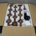 Fetason Modern Dimmable Remote Control Floor Lamp for Living Room Bedroom with LED E26 Bulb, Red Wood Pattern Iron Tall Standing Lamp Light with Fabric Shade for Home Office Dining Room