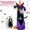 Spooky 10FT Halloween Inflatables Headless Grim Reaper with Flame LED Lights Carving Eyeball from Skull Holiday Blow Ups for Ultimate Halloween Yard Lawn Decor