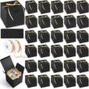 YooNotee 100 Pcs Small Gifts Boxes 4x4x4 Inches Black Square Gift Boxes with Lids Cards Ribbons, Square Favor Box Bulk for Gifts Candy Wedding Bridesmaids Birthday Party(4x4x4 Inches, Black)