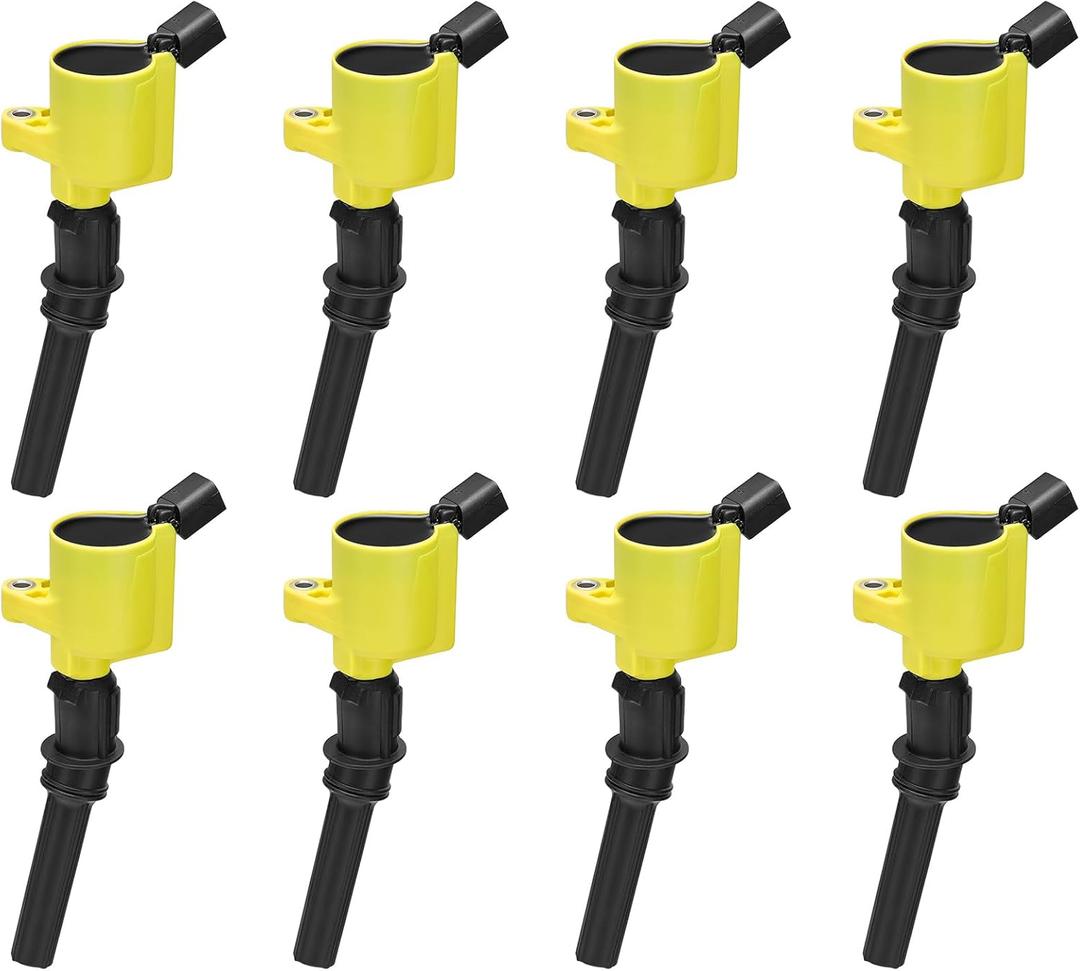 BDFHYK Ignition Coil Pack Set of 8 Compatible with Lincoln Mercury Explorer Crown Victoria F-150 F-250 Mustang 4.6L 5.4L V8 Engines, Coil for DG508 DG481 DG491 5C1412 FD503 (Yellow)
