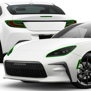 BOGAR TECH DESIGNS Full Headlight Taillight Reflector Sidemarker Tint Film Kit Compatible with Toyota GR86 GR 86 2022-2025, Dark Smoke (Full Kit)
