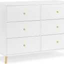 Delta Children Essex 6 Drawer Dresser, Bianca White/Natural