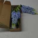 IPOPU 8PCS Snapdragon Artificial Flowers Blue Delphinium Artificial Silk Flowers Long Stem Hyacinths Fake Flowers for Wedding Home Outdoor Floral Arrangements Centerpiece Table Decorations (Baby Blue)