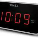 Timex Alarm Clock with Large Display, Digital Alarm Clock for Bedroom Includes 120V Universal Power Adapter (T121B - Black)