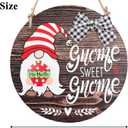 CYNOSA Interchangeable Seasonal Gnome Sweet Gnome Welcome Sign Front Door Decor Wooden Gnome Door Hanger, 12 Inches Farmhouse Wall Sign Gnome Decor (Brown)