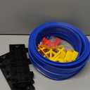 Nicmore Flexible Race Track Toy Set: 15ft DIY Bendable Ramp with Suction Cups  Portable Roll-Up Car Track for Kids Compatible with 1:64 Diecast Cars  Birthday Christmas for Boys Girls Ages 3+ (Blue)