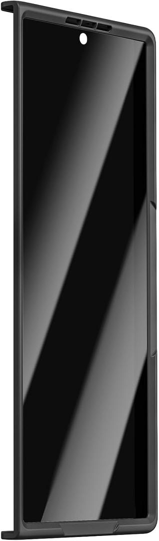 Caka for Galaxy Z Fold 7 Front Frame Built-in Tempered Glass Screen Protector, Compatible with Samsung Galaxy Z Fold 7 Case, PrivacyBlack