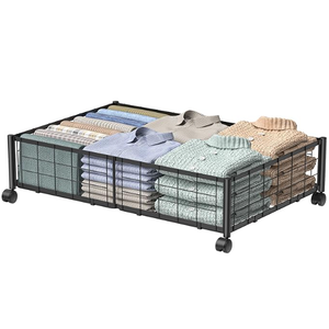 Hleelomi Under Bed Storage with Wheels, 360° Rotating, NoAssembly Underbed Storage Containers, 1 PACK