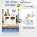 30 Pcs Bakery Boxes 8-In with Windows, Cookie Boxes White for Chocolate Covered Strawberries, Treats, Donuts, Cupcakes, and Candy Gift Giving 8x6x2.5 Inch