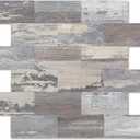 2026 New Upgrade Peel and Stick Backsplash Tile, Peel and Stick 11.34" X 11.57" Wall Tile for Kitchen, Bathroom, Fireplace, Laundry (Light Rustic, 1 Pack)