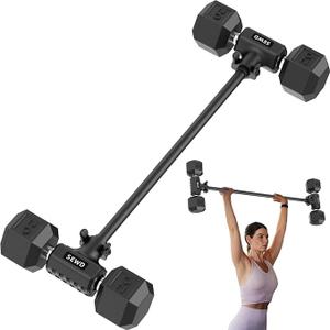 Dumbbell Converter by SEWD – Turn Dumbbells into Barbell Set – Adjustable Weights & Up to 220LB Capacity Barbell for Home Gym Full Body Workouts