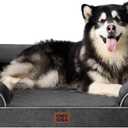 EHEYCIGA Orthopedic Dog Beds for Extra Large Dogs, Waterproof Memory Foam XXL Pet Bed with Sides, Non-Slip Bottom and Egg-Crate Foam Big Dog Couch Bed with Washable Removable Cover, Dark Grey