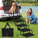 Dog Stairs for Large Dogs, Heavy Duty Foldable Dog Steps for Car Truck Non-Slip Surface Pet Stairs Ramp Supports up to 150 lbs, 6 Steps