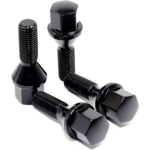 Set of 20 Veritek 14x1.5mm Black Wheel Lug Bolts for Aftermarket Custom Wheels Conical Seat 2.16 Inch 28mm Shank 17mm Hex