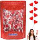 2 x Fruidles 30-Count Lollipops Mini Red Heart Shaped Strawberry Flavored Individually Wrapped, 5g 30 Lollipops Half-Pound