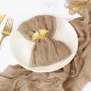 DeZerlor 30 Pack Nude Cheesecloth Napkins Christmas Cloth Napkins Set of 30 Coffee Holiday Dinner Napkins Bulk 21x21 Inches for Wedding Bridal Shower Baby Shower Xmas Parties