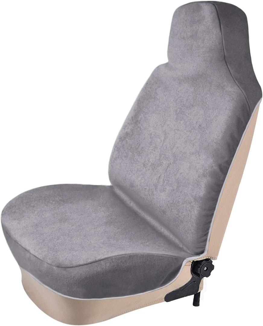 Auto Newer Neoprene Waterproof Sweat Towel Car Seat Covers, Pets Seat Protector, Bucket Car Seat Covers Front Seats Only, Universal for Cars, SUV, Truck,Fit Running, Outdoor Sports, Pets (Gray,1PCS)