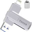 MFi Certified 512GB Flash Drive for iPhone & iPad, High-Speed Photo Stick for External Memory Storage, Backup & Transfer Files, USB Stick for iPhone/iPad/iOS/Android/PC (Space: ~484GB),Silver