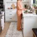 DEXI Kitchen Floor Mats Cushioned Anti Fatigue Runner Rug 23x86 Grey Floral