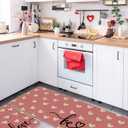 JarThenaAMCS 2 Pcs Pink Love Heart Valentine's Day Kitchen Mat White Heart Kitchen Rug Non Slip Rectangle Doormat Floor Mat for Home Entrance Porch Decoration,17 x 29 and 17 x 47 Inch
