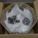 5-Light Boho Rattan Chandelier Light Fixture, 18.7" Large Octagonal Raffia Drum Chandelier Hand Woven Coastal Pendant Light for Dining Room Kitchen Entryway Foyer Bedroom