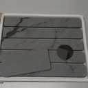 Large Stone Dish Drying Mat for Kitchen Counter, Quick Dry Stone Dishes Mats,Foldable Water Absorbing Diatomaceous Earth Drying Organizer Pad for Plate Rack Bottles Utensils(Dark Gray 24"16" & 8"x4")