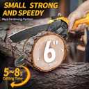 Mini Chainsaw Cordless,6 Inch Portable Electric Chainsaw with 2 Battery 2 Chains,Battery Powered Small Handheld Chain Saw with Automatic Oiler,for Tree Trimming,Cutting Wood,Garden Tool,Gift for Men