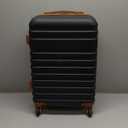 Coolife Suitcase Set 3 Piece Luggage Set Carry On Hardside Luggage with TSA Lock Spinner Wheels (Black, 3 piece set (DB/TB/20))