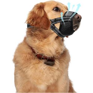 Dog Muzzles for Dogs | Grooming | No Bark Muzzle | Adjustable Soft Dog Muzzle Air Mesh (Large)