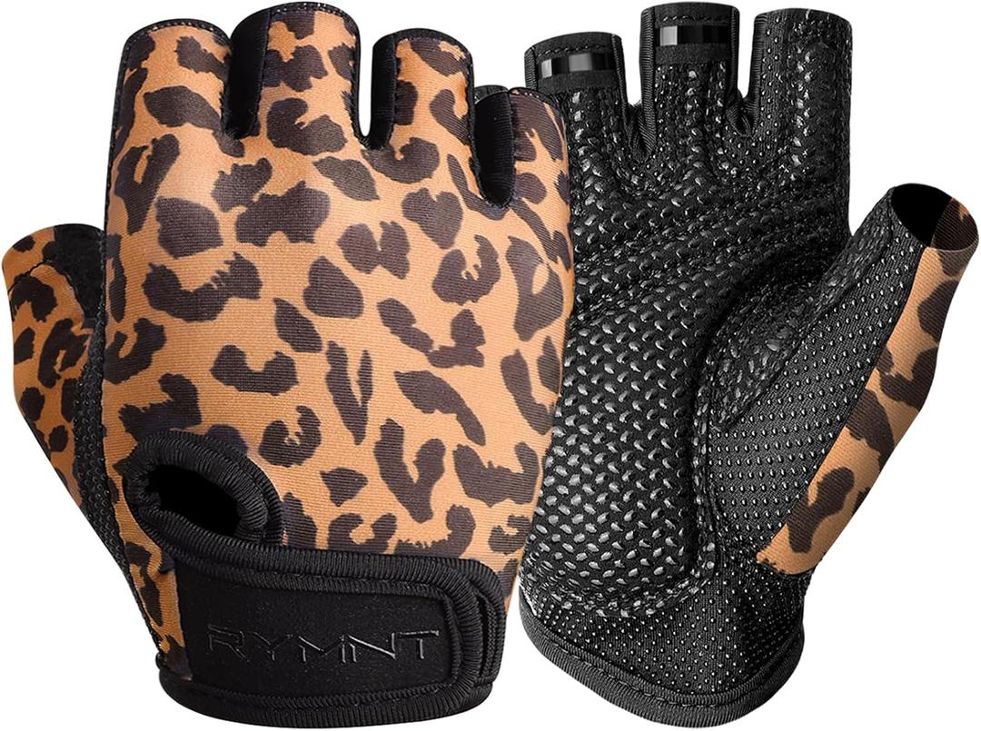 Workout Gloves for Women Men - Weight Lifting Gloves with Full Palm Protection & Extra Grip for Gym, Weightlifting, Fitness, Exercise, Training.Cycling.Leopard-XSmall