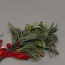 Mistletoe Christmas Decor, Artificial Hanging Mistletoe Picks with Velvet Bow Berries,Like Real Christmas Kissing Ball Ornaments for Kitchen Doorway Decorations