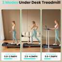 Abonow Walking Pad, Under Desk Treadmill with Incline for Home Office 2.5HP Portable Walking Treadmill with 265 Lbs Weight Capacity Walking Machine, Remote Control, LED Display