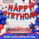 2 x Spider Theme Happy Birthday Banner Party Decorations Balloons Letters Signs Superhero Party birthday party Supplies for Boy