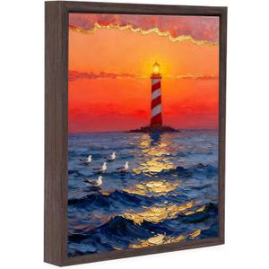 Solid Wood Canvas Floater Frame for 0.6-0.9" Depth 11x14 Art, Canvas Floating Frames, Oil Painting Floater Frame (11x14,Dark Brown)