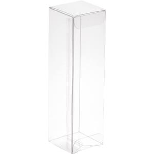 MECCANIXITY Plastic Retail Boxes 1.5"x1.5"x5.4" (38x38x138mm) Gift Box with Protecting Film for Candy, Cookies, Christmas, Wedding, Party Wrapping Clear Pack of 20