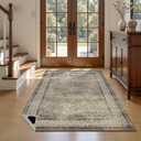 RCTJHOME 8x10 Brown Vintage Oriental Washable Area Rug Non-Slip Soft Carpet