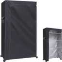 Waterproof Dustproof Shelving Cover for Wire Shelf, 36" W x 24" D x 72" H  Heavy Duty Oxford Fabric with Clear Front & Two-Way Zipper for Pantry, Basement, Utility Room (Black, Cover Only)