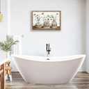 Tijuboni Farmhouse Bathroom Decor Wall Art, Rustic Cotton Flower Canvas Prints with Relax Soak Unwind Signs, Country Floral Framed Pictures Artwork for Bathroom 16"x24"