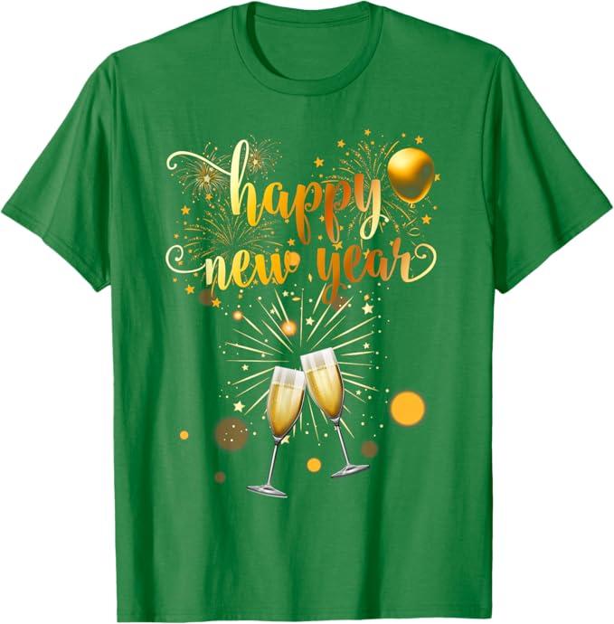 New Years Eve Party Supplies 2026 Happy New Year Fireworks T-Shirt L