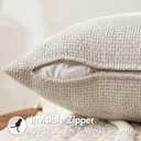 MIULEE Pack of 2 Couch Throw Pillow Covers 22x22 Inch Neutral Beige Modern Boho Accent Decorative Pillow Covers Soft Chenille Farmhouse Cushion Covers for Home Decor Bed Sofa Living Room
