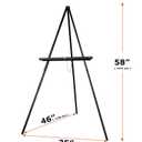 DJAR 63" Wooden Easel Stand for Sign, Adjustable Height, Black