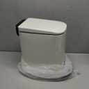 TIPGO Slim Bathroom Trash Can with Lid Soft Close, Step Pedal, 6 Liter / 1.6 Gallon Stainless Steel Trash Bin, Small Garbage Cans for Bedroom, Office, Kitchen (White)