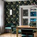 Dark Floral Peel and Stick Wallpaper Vintage Floral Contact Paper 16.9inchx118.1inch Flowers Bird Wallpaper Peel and Stick Boho Leaf Self Adhesive Removable for Bathroom Wall Paper Decor