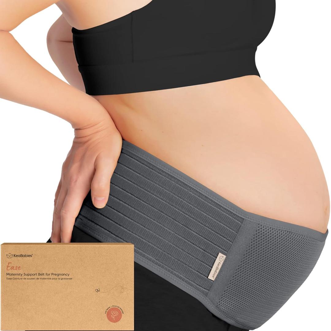 KeaBabies Maternity Belly Bands for Pregnant Women - Soft & Breathable Pregnancy Belly Support Band, Adjustable Maternity Belt for Back, Pelvic Support, Comfortable, Easy to Use (Mystic Gray, M/L)