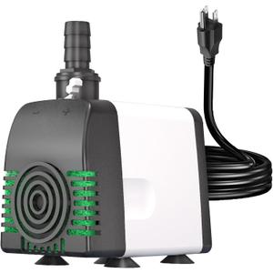 Knifel 880GPH Submersible Water Pump, Pond Pumps with Over Heating Protection Adjustable Flow Rate Desin 6.5ft High Lift for Fountains, Hydroponics, Ponds, Aquariums & More